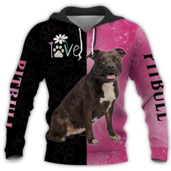 Street Black Pink Dog Pattern Animals Hoodie