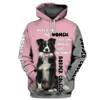  Cute Pink Dog Pattern Animals Hoodie