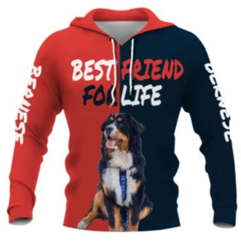  Gorgeous Red Blue Dog Pattern Animals Hoodie