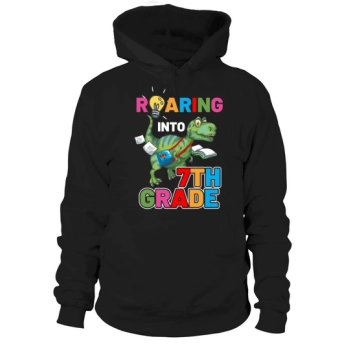 Welcome Back To School Cute Dinosaur 7th Grade Hoodies