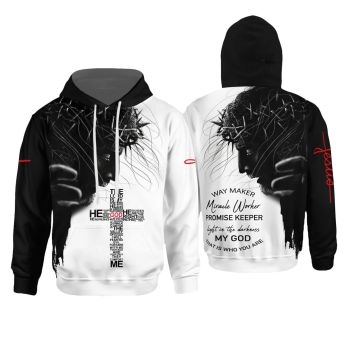  Precious And Gorgeous Black White Alphabet Horror Characters Pattern Jesus Hoodie