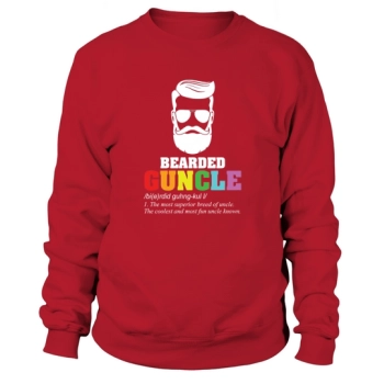 Bearded Guncle Gay Uncle LGBTQ Rainbow Sweatshirt