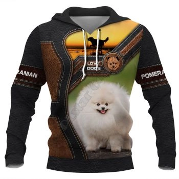 Popular And Vintage Black Orange Dog Pattern Animals Hoodie