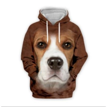 Loose And Gorgeous Brown Dog Pattern Animals Hoodie