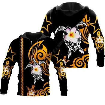 Precious Black Yellow Turtles Pattern Animals Hoodie