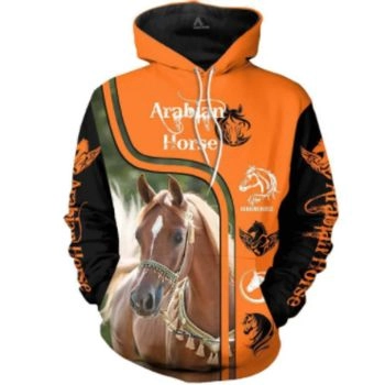 Vintage  Orange Black Dog Pattern Animals Hoodie