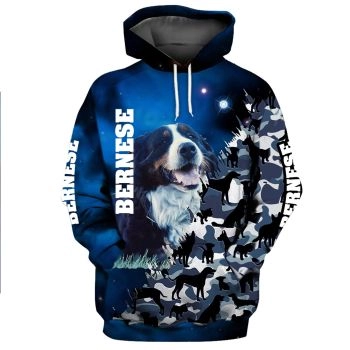 Street Blue Dog Pattern Animals Hoodie