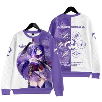 Durable Genshin Impact Raiden Shogun Anime Sweatershirt
