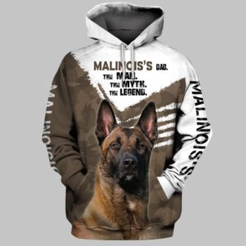 Street Style Brown White Dog Pattern Animals Hoodie