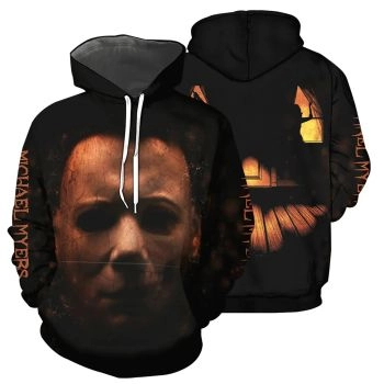  Temperament Black Horror Characters Pattern Halloween Hoodie