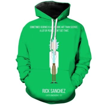 Simplistic Rick | Rick and Morty 3D Printed Unisex Hoodies