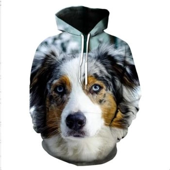 Precious White Dog Pattern Animals Hoodie