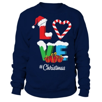 Love Christmas Santa Hat Candy Sweatshirt