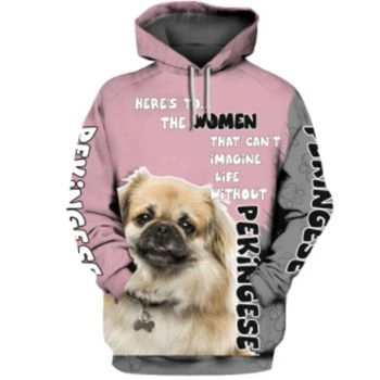 Pretty And Vintage  Pink Dog Pattern Animals Hoodie