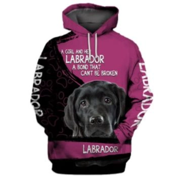 Gorgeous Pink Black Dog Pattern Animals Hoodie