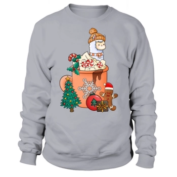 Christmas Hot Drinks Cute Llama Sweatshirt