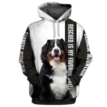  Generous And Beautiful Black White Dog Pattern Animals Hoodie