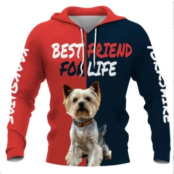 Fashion And Gorgeous Red Blue Dog Pattern Animals Hoodie