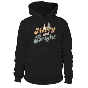 Merry and Bright Retro Christmas Hoodies