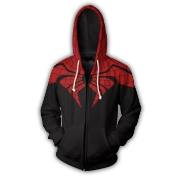 Spiderman Hoodies &#8211; Spiderman Series Super Hero Logo Icon 3D Zip Up Hoodie