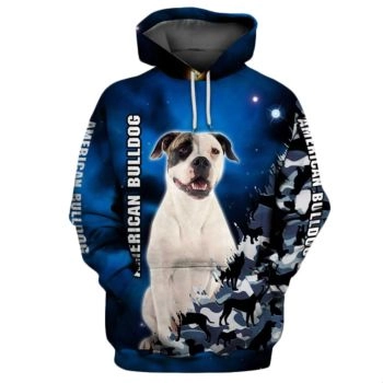 Gorgeous Blue Dog Pattern Animals Hoodie