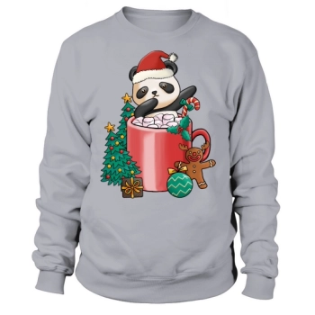 Christmas Hot Drinks Cute Panda Sweatshirt