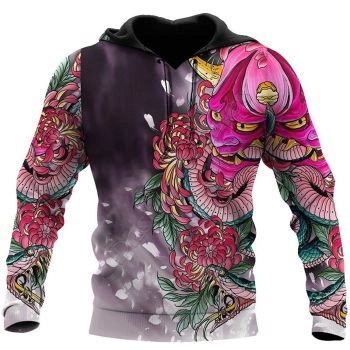 Cute And Loose Colorful Snake Pattern Tattoos Hoodie