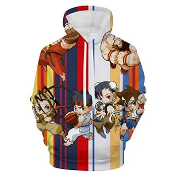Street Fighter Hoodie &#8211; Cartoon Characters 3D Print Pullover with Pockets