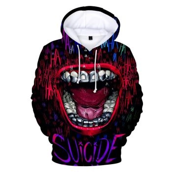 Suicide Squad Hoodies &#8211; Joker Series Blood Red Mouth Joker Icon Unisex 3D Hoodie