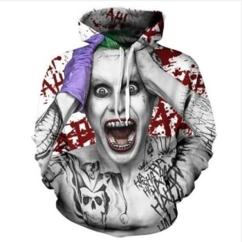 Suicide Squad Joker 3D Prints Hooded Sweatshirt &#8211; Long Sleeve Outerwear Pullovers