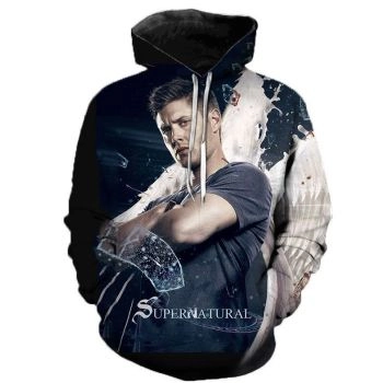 Supernatural 3D Hoodie Sweatshirts &#8211; TV Drama Casual Pullover