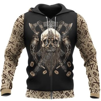 Vintage  Black Skull Pattern Tattoos Hoodie