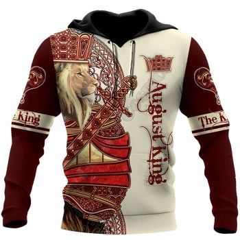 Classical And Elegance Red Lion Pattern Animals Hoodie