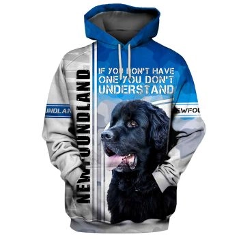 Classical  Blue White Dog Pattern Animals Hoodie