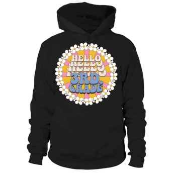 Retro Hello Third Grade Back To School 3rd Grade Hoodies