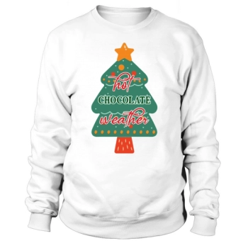 Hot Chocolate Weather Christmas Tree Sweatshirt