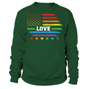 LOVE Rainbow American Flag LGBTQ Sweatshirt