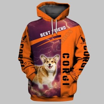 Popular Orange Dog Pattern Animals Hoodie