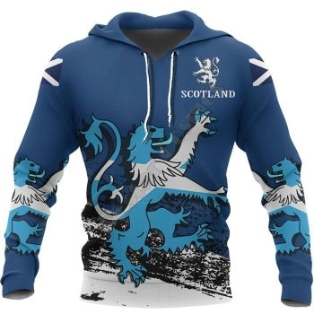 Loose And Gorgeous Blue Lion Pattern Tattoos Hoodie