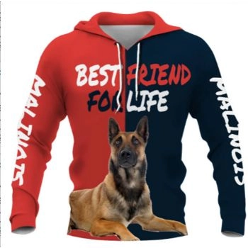 Classical And Elegance Red Blue Dog Pattern Animals Hoodie