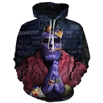 The Avengers Infinity War Thanos Pullover Smoking Black Hdoodie