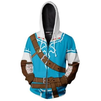 The Legend of Zelda Hoodies &#8211; Zip Up Unisex Blue Jacket