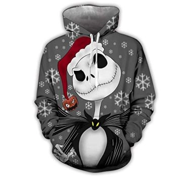 The Nightmare Before Christmas Zero Jack &#038; Sally Skellington 3D Printed Hoodie