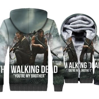 The Walking Dead Jackets &#8211; The Walking Dead Series Rick Grimes and Daryl Dixon Super Cool 3D Fleece Jacket