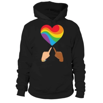 Pride LGBT Poiting Rainbow Heart Hoodies