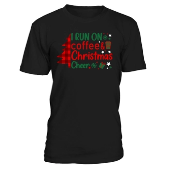 I run on coffee & christmas cheer t shirt design for christmas