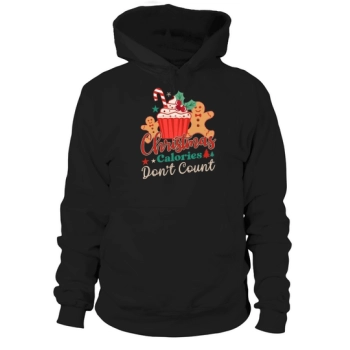 Christmas Calories Dont Count Retro Funny Foodie Christmas Party Hoodies