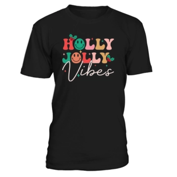 Holly Jolly Vibes Toddler Shirt Retro Christmas Kids