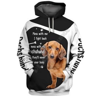 Elegance Black White Dog Pattern Animals Hoodie