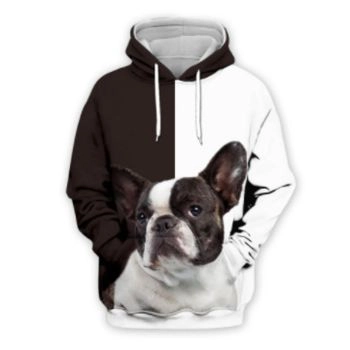 Loose Brown White Dog Pattern Animals Hoodie